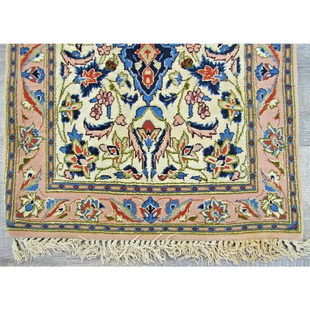 Antique Hand Knotted Rug Floral Pattern with Central Medallion 29 x 19